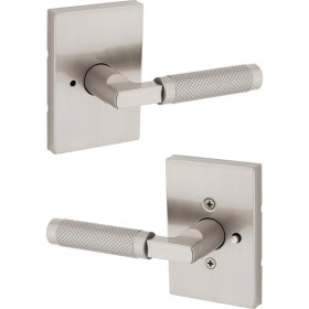 Resim NY Home Prava Iç Mekan Kapı Kolu Kilitli Kapı Kolu Banyo ve Yatak Odası Için Kapı Kolu Nikel, Ters Çevrilebilir Anahtarsız Düğme Kilit Kapı Kolu Mikroban Korumalı 