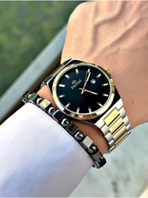 Resim Bentini Takvimli Erkek Kol Saati – Çelik Kordon, Su Geçirmez, 2 Yıl Garantili, Hediye Bileklik 