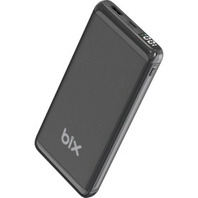 Resim Bix BXPB107 10000MAH 20W Pd Type-C ve Usb-A Scp 22.5W Qc 3.0 18W Çift Çıkışlı LED Ekranlı Powerbank Siyah 