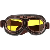 Resim Motosiklet Gözlükleri Vintage Atv Motocross Gözlükleri, Bakır Çerçeve Sarı Lenssarı 