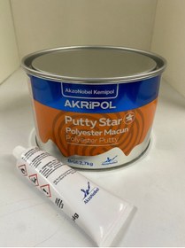 Resim AKRİPOL Putty Star Polyester Macun 2.7Kg HIZLI 