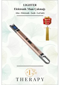 Resim Therapy Smell, Lıghter Lüks Elektronik Mum Çakmağı / Altın / Hediye 