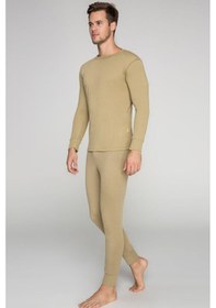 Resim Erkek Haki Termal 30 Derece Yünlü Asker Içlik Takım Set Haki 