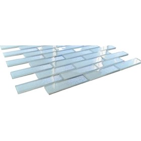 Resim MozaiKristaL Mutfak Tezgah Arası Kristal Cam Mozaik. Cam Ölçüsü: 23X98X4 Mm. File Ölçüsü: 30X30 Cm. Renk: Beyaz-Siyah Gümüş Efekt. ( 1 Koli = 11 File Karo = 1 m2 fiyatıdır ) 