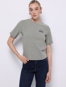 Resim Regular Fit Yuvarlak Yaka Baskılı Kadın Yeşil Kısa Kol Tişört Colin's