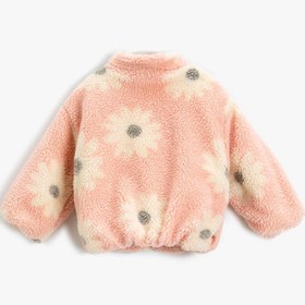 Resim Kız Bebek Peluş Mont Dik Yaka Fermuarlı 