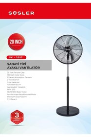 Resim Süsler SÜSLER SV - 2017 Sanayi Tipi Ayaklı Vantilatör - Siyah 