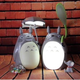 Resim Genel Markalar Totoro şemsiye tutan kedi masa lambası eğlanceli hediye yeni nesil şık okuma lambası 