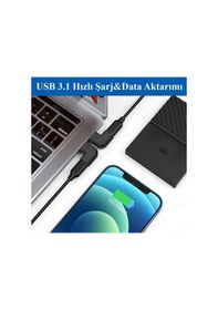 Resim 90 Derece L Tip Sağ Ve Sol Açılı Usb C Type-c Erkek - Dişi Adaptö 