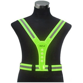 Resim Yunboo Fluoresan Sarı Esnek Kemerli 4 Led Işıklı Yansıtıcı Yelek - Spor, Bisiklet, Gezi Ve Gece Çalışmaları İçin Güvenlik Vesti Çok Renkli 