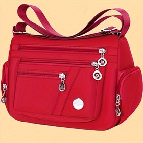 Resim Kadınlar için Püskül Detaylı Naylon Bel Paketi, Hafif Seyahat Omuz Çantası, Ayarlanabilir Askı, Fermuar Kapanışı, Çıkış İçin Çoklu Cepli Crossbody - Polyester Astarlı Rahat Stil 