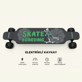 Resim Kochler H2b-02pro Elektrikli Kaykay 40 Km/h Hız, 25 Km Menzil, 120 Kg Taşıma, Çift Motor 1000w Güçlü Model Siyah 