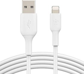 Resim Belkin Örgülü Lightning Kablosu (iPhone, iPad, AirPod'lar için Boost Charge Lightning - USB Kablosu) MFi Sertifikalı iPhone Şarj Kablosu, Örgülü Lightning Kablosu (2 m, Beyaz) 