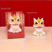 Resim Userfriendly11 Güneş Enerjili Dans Eden Sarı Aslan Heykeli Feng Shui Dekoru Ev Araba Süsü 