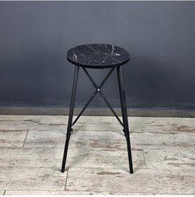 Resim Siyah Mermer Desenli Bar Sandalyesi Bar Taburesi Mutfak Sandal Çok Renkli 