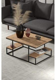 Resim Uslucan Alışveriş Orta Sehpa Delux Raflı Atlantik Çam Çok Renkli 