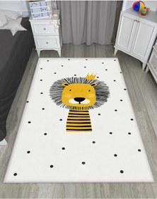 Resim Sevimli Aslan Çocuk Halısı Çok Renkli 
