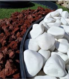 Resim Beyaz Dolomit Taş 30 kg 6-10 cm Bahçe Taşı Dekoratif Taş Dere Taşı 