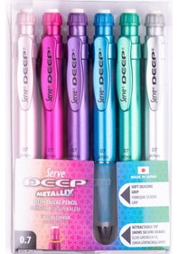 Resim Serve Deep Mekanik Kurşun Kalem 6lı Set 0.7mm-Metalik renkler 