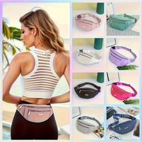 Resim Tongdashop Beyaz Renkli Hafif Bel Çantası - Eller Serbest Gym Seyahat İçin Pratik Telefon Cüzdanı Beyaz 