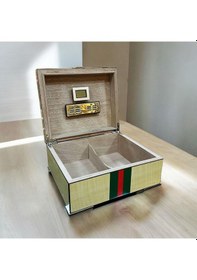 Resim Gucc İtaly Humidor Puro Kutusu Yeşil/kırmızı Akçaağaç 40's 