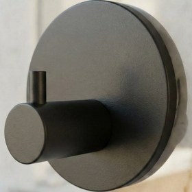 Resim 4 Adet Oval Paslanmaz Çelik Banyo Askısı / Bornoz Askısı / Havlu Askısı / Lif Askı / Havluluk - Siyah 