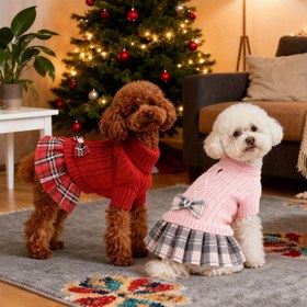 Resim Küçük Köpekler İçin Noel Kazak Elbisesi - Kırmızı ve Siyah Ekose Örgü Turtleneck ile Kurdele, Chihuahua, Yorkie, Havanese, Bichon için Sıcak Kış Giysileri - Makinede Yıkanabilir Köpek Kazakları ile Tasma Deliği, Noel ve Kış Partileri İçin Tatil Kıyafeti, Köpek Noel Giysileri, Şenlikli Evcil Hayvan Kıyafeti, Rahat Evcil Hayvan Giyimleri, Evcil Hayvan Severler, En İyi Noel İçin, Köpek Noel Giysileri, Köpek Kaban, Köpek Kaban, Köpek Kaban, Köpek Noel Giysileri, Köpek Kurdele, Yorkie 