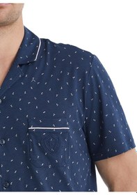 Resim Blackspade Erkek Kısa Kol Gömlek Yaka Önden Düğmeli Lacivert Pijama Takımı C1t6n4o04 001 