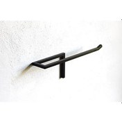 Resim Havluluk Metal Banyo Havlu Askılığı Duvara Monte Havluluk Siyah 