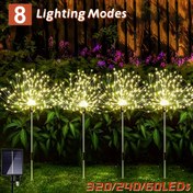Resim 8 Aydınlatma Modu Güneş Fıskiye Işıkları Fıskiye Güneş Işıkları Açık Alanlar için 8 Aydınlatma Modu DIY Güneş Bahçe Işıkları Bahçe Yolu Bahçe Dekorasyonu Noel (Sıcak Beyaz / Çok Renkli) 4 Paket-320/240 LED'ler, 1 Paket-60 LED'ler 