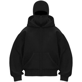 Resim LAND MODA Kar Maskeli Ninja Unisex Sweatshirt Hırka 2iplik kalın polar 