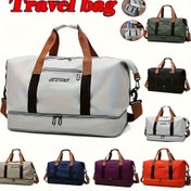 Resim Seyahat çantası, büyük kapasiteli kuru ve ıslak ayrımı olan valiz, kadın spor yoga çantası, hafta sonu tote gece çantası 
