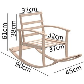 Resim Mobildeco Pinokyo Ahşap Çocuk Sallanan Sandalye Koltuğu Şirine (D 