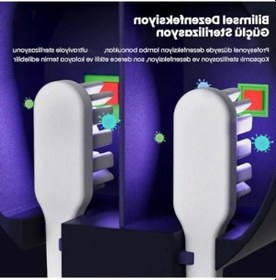Resim Şarj Edilebilir Diş Fırçası Tutacağı Ve Uv Sterilizatör, 1800mah Açık Ahşap 