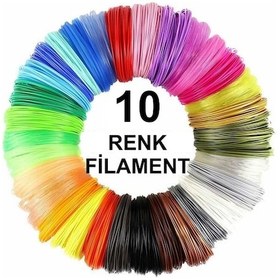 Resim 3D Kalem Yazıcı için 10 renk 50 metre (10 x 5 metre) PLA Filament 