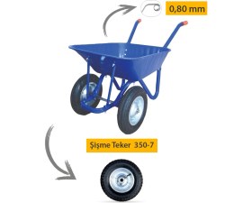 Resim Kanat Iki Tekerlekli Şişme 350-7 Ebat Teker Demonte El Arabası 0.80 mm Sac 