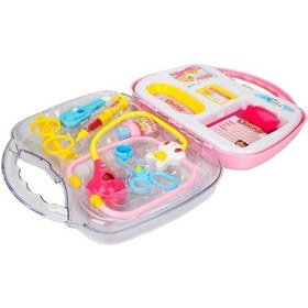 Resim Sesli Ve Işıklı Çantalı Doktor Seti 11 Parça Pembe 