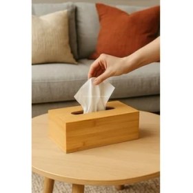 Resim Ahşap Bambu Peçetelik 23X12X8,5 cm Doğal Masaüstü Peçete Kutusu Modern Servis Standı Dayanıklı Şık Tasarım Ev Ofis Kafe Mutfak Için Dekoratif Organizer 