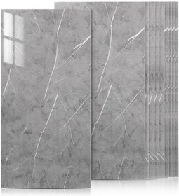 Resim 10 Adet 60x30 Kendinden Yapışkanlı Parlak Gri Duvar Paneli 