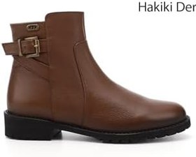 Resim GÖNDERİR Kadın Fermuarlı Kauçuk Taban Hakiki Deri Bot DKZB61346460 