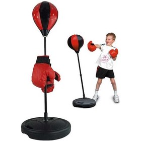 Resim Beratsport Punchingball Standı Eldivenli Refleks Topu Boks Seti 