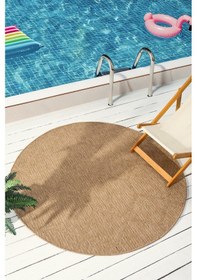 Resim İndia Bej Daire Halı Salon Oturma Odası Çocuk Odası Yatak Odası Halısı 669 Bej 