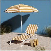 Resim Curacao Sarı Çizgili Şezlong Katlanır Şezlong Katlanabilirsezlong 