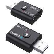 Resim Fortunelane Siyah Bt5.0 Bluetooth Verici 2'li 1 Mikrofonlu Araç Bilgisayar Hoparlörü İçin Ses Aktarıcı 