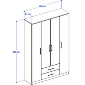 Resim Berlin Gardırop 003 - Atlas Çam - Antrasit 