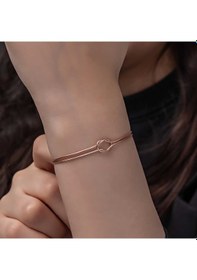 Resim 925 Ayar Gümüş Rose Aşk Düğüm Kadın Bileklik Beyaz 