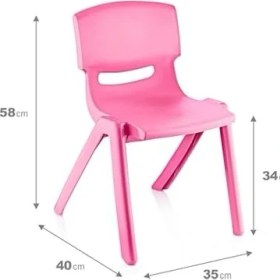 Resim 4'lü Set Büyük Şirin Çocuk Sandalyesi Pembe 