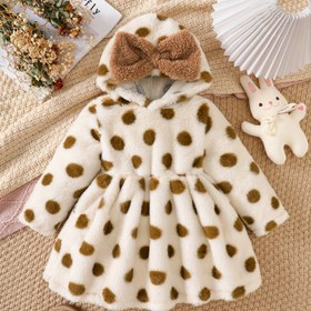 Resim Kızlar için Sevimli Ekose Kurdele ve Polka Dot Peluş Elbise - Uzun Kollu, Volanlı Uç, Yumuşak Suni Kürk Sonbahar/Kış İçin, Dış Mekan Oyunları ve Rahat Giyim İçin Mükemmel, Çocuklar İçin Harika Bir Tatil Hediyesi, Kızlar İçin Kış Giyim, Mevsimsel Çocuk Giyim, Rahat Çocuk Elbisesi, Dış Mekan İçin Mükemmel 