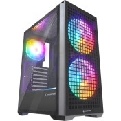 Resim Everest Crest V1 Mesh Temperli Camlı 4x12cm Auto Rgb Fan Atx Mid-t Gaming Oyuncu Kasası 