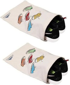 Resim stonehill Büzgülü Ham Bez Ayakkabı Torbası 30x40 cm. 2 Adet (Ayakkabı Baskılı) 